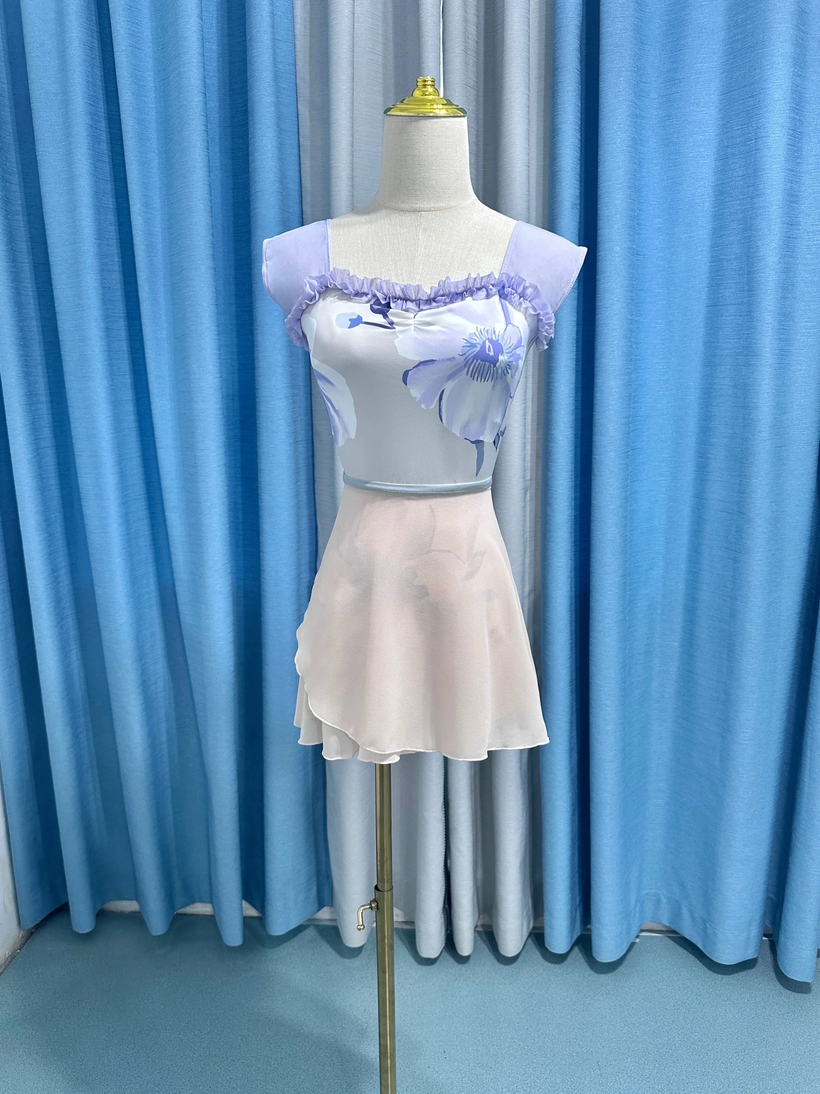 Damen Chiffon Ballettrock Kleiner Schürzen-Tutu Einfarbiger Übungs-Trikotrock Hochwertige Elegante Tanzkleidung für Erwachsene – Detail 28