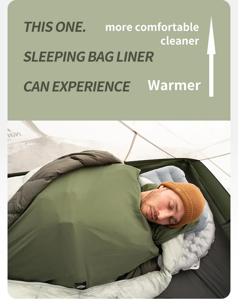 Description Picture 4 of itemNaturehike Handy Mummy Sleeping Bag Liner Thin & Light Outdoor Camping Sleep Sack Hotel Travel Sheet Packed Ultra Small Volume