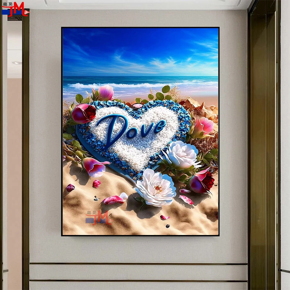 Romantic Beach 5D DIY Diamond Painting Rose Love Landscape Full  Square/Round Diamond Embroidery Butterfly Mosaic Cross Stitch - AliExpress