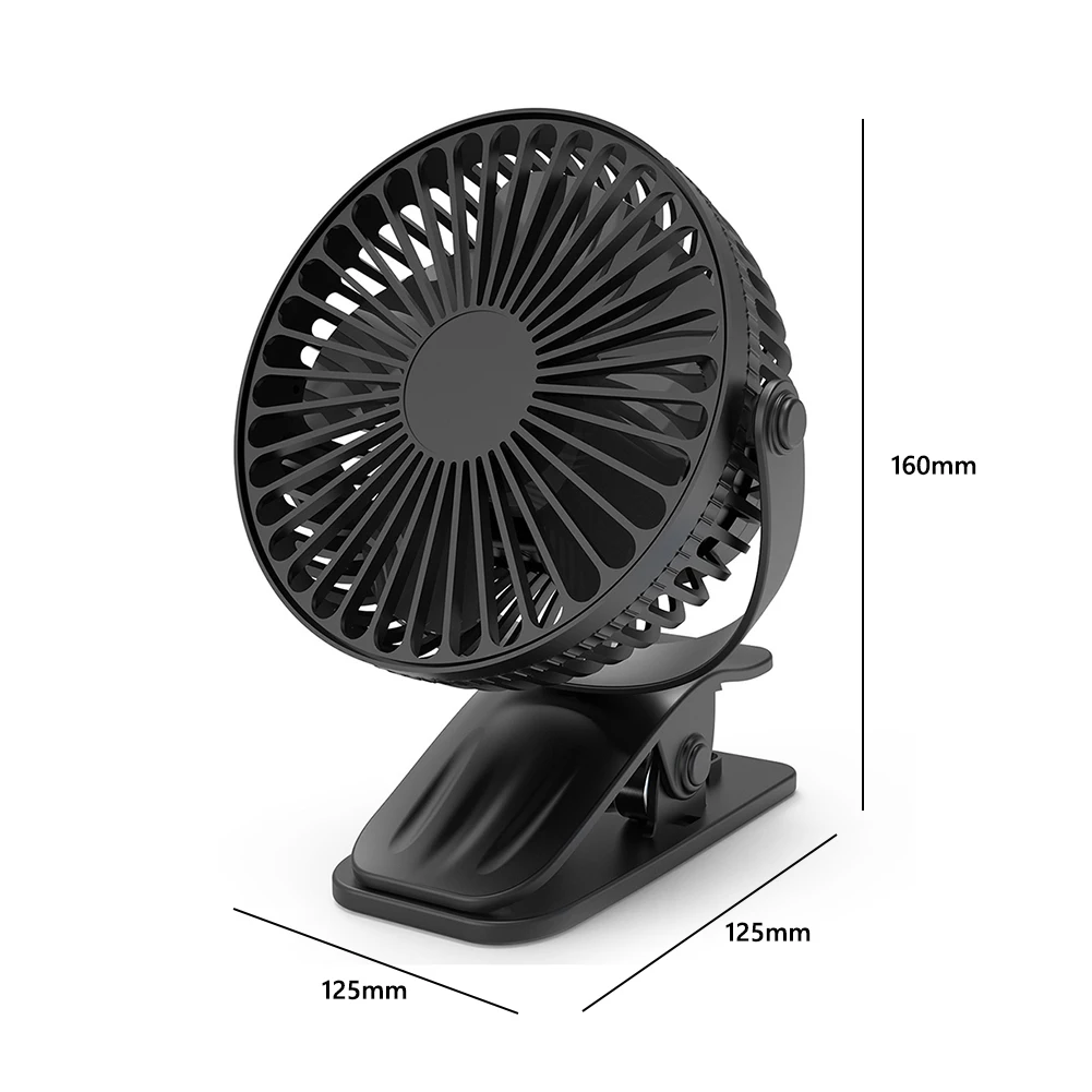 Portable Clip on Fan 3 Speeds Small Desk Fan 360 Rotate Personal Fan Camping Fan for Home Office Outdoor Travel