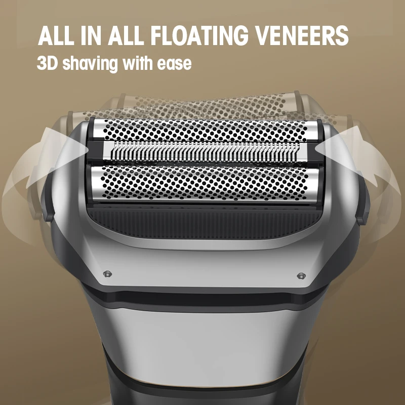 RESUXI FK-608 Electric Razor for Men Waterproof Foil Shaver wireless Rechargeable Electric Shaver Low Noise Wet & Dry Shave 4