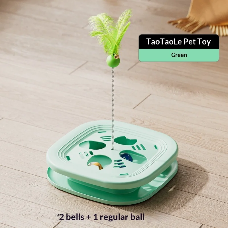 מרכז פעילות לחתול עצמי - פעמון נוצה להקלה על העייפות, משחק אינטראקטיבי לחיות מחמד