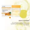 OUHOE Turmeric Kojic Acid Exfoliating Cleansing Pads Fade Dark Spot Oil Brightening Moisturizing Whitening Facial Sponges Cotton 4