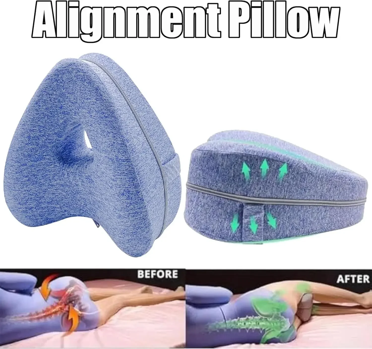 Hip Alignment Pillow Alignment Pillows for Side Sleepers Sciatica Pain Relief Pillow Smooth Spine Alignment Pillow Leg Pillow 2