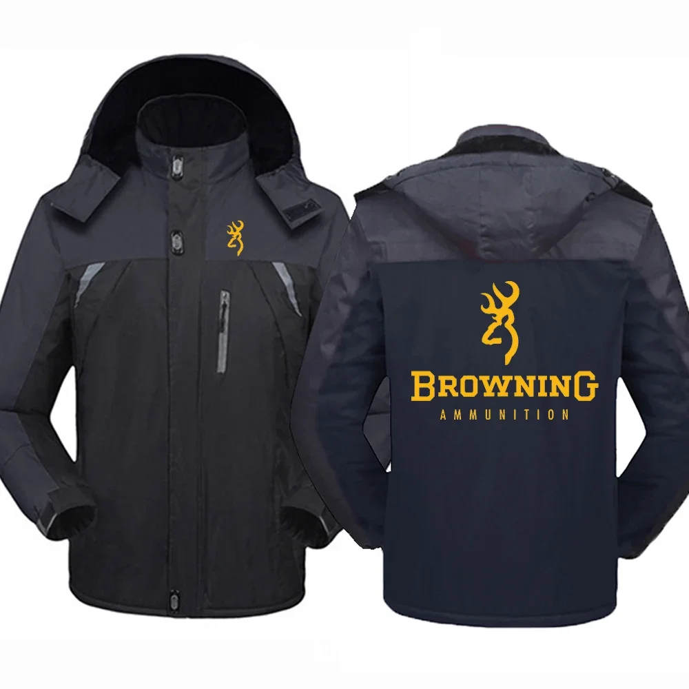 

BROWNING Men Winter Hight Quality Thickened Windbreaker Waterproof Warm Outdoor Cold-Proof Mountaineering Comfortable Jacket Top