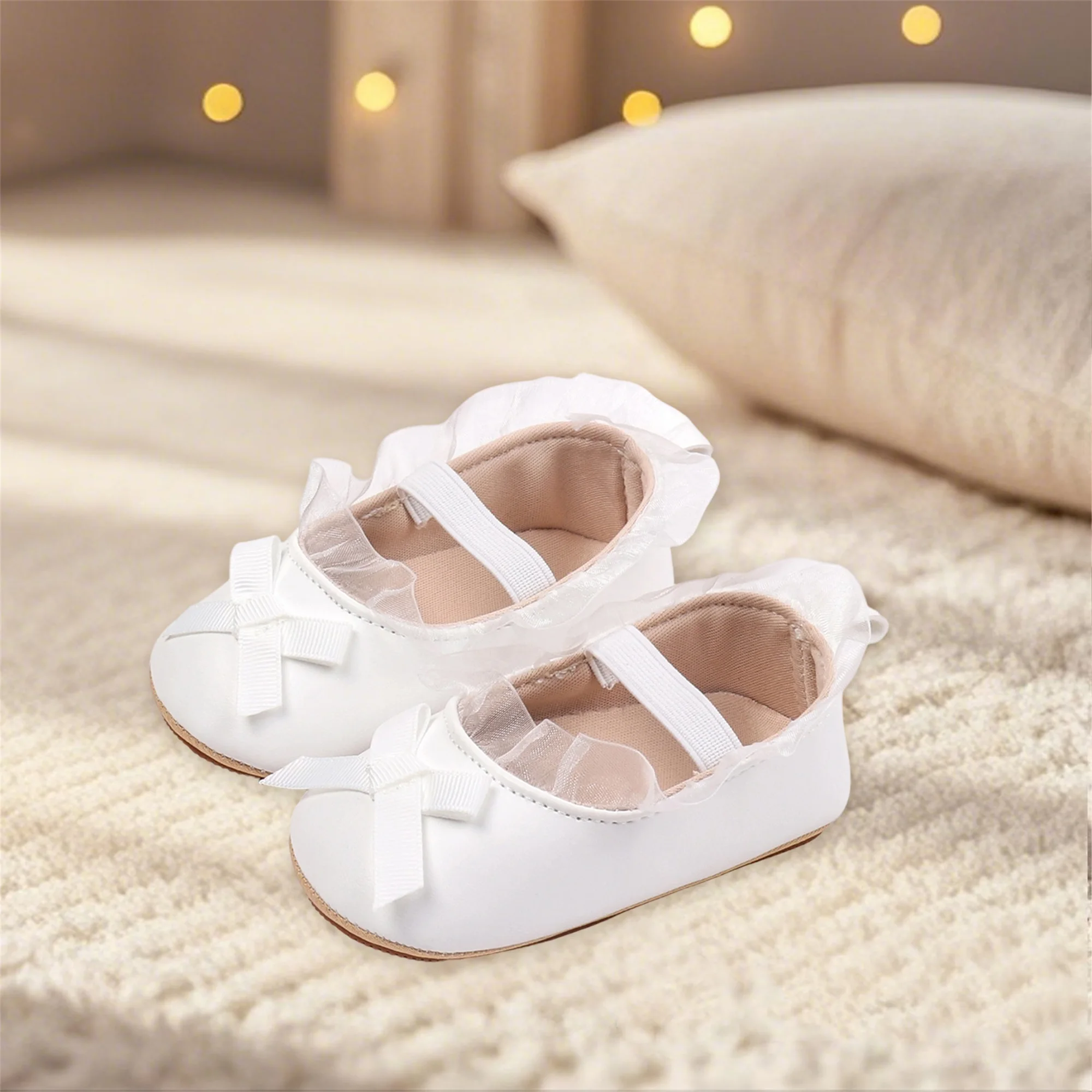 Infant Girls Sparkly Mary Jane Shoes Glittery PU Leather Non-slip Sole First Steps Shoes Baby Girl Dress Shoes