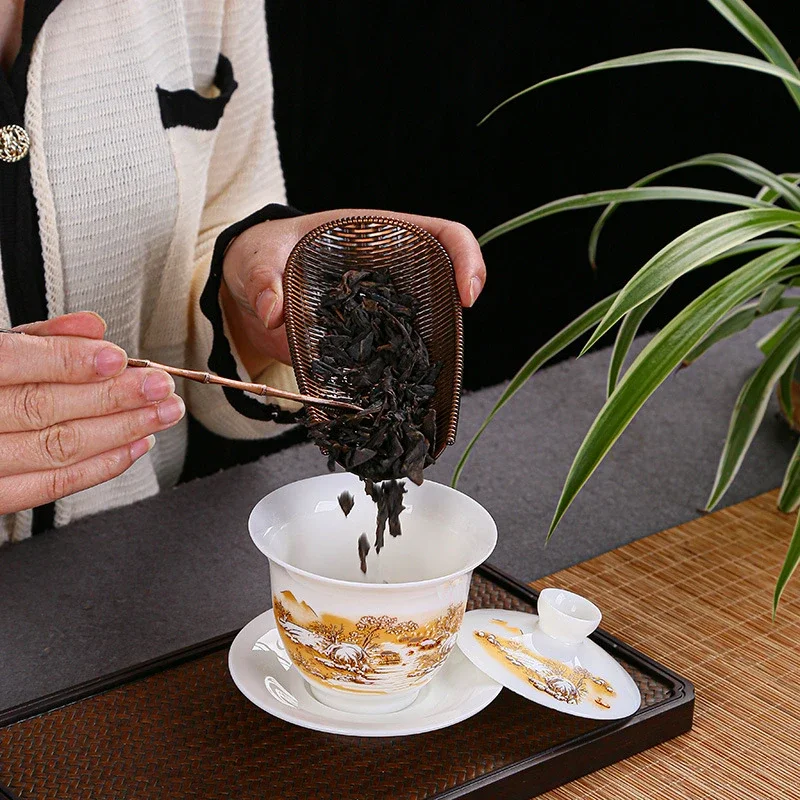 1set Handmade tea Alloy Retro style Simplicity Durable Tea shovel Anti oxidation Kung Fu tea set accessories Kung Fu Tea