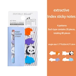 Aesthetic Index Stickers with Vibrant Sticky Notes (Blue)