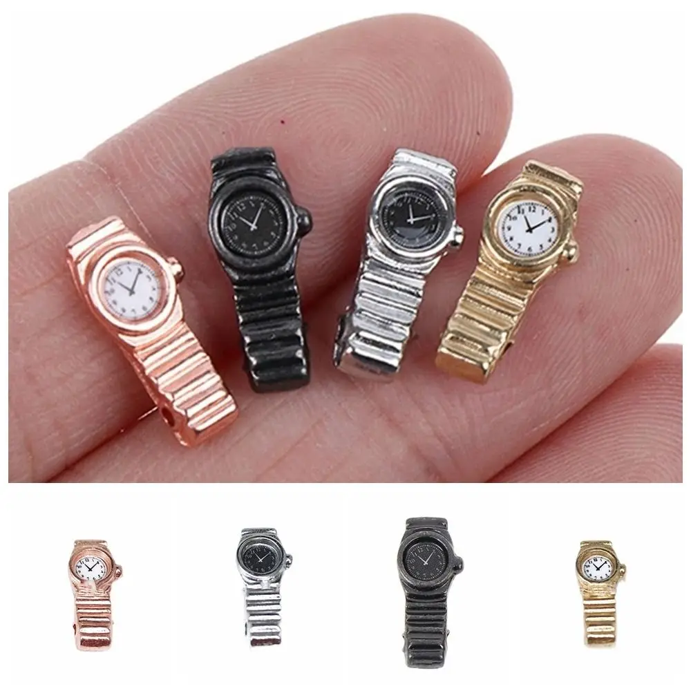 Simulation Model Metal Watch Wristwatch Scene Props Dollhouse Wrist Watch Model Cute Mini Miniature Watch Decorations