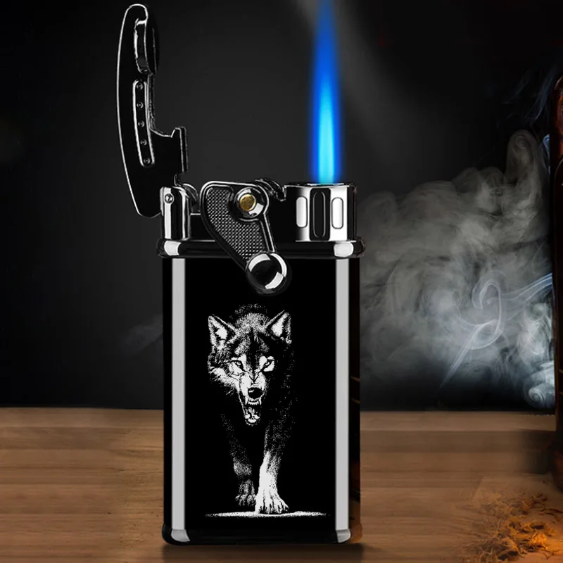 7StylesStraightFlameButaneGasSprayJetLightersRockerElectronic