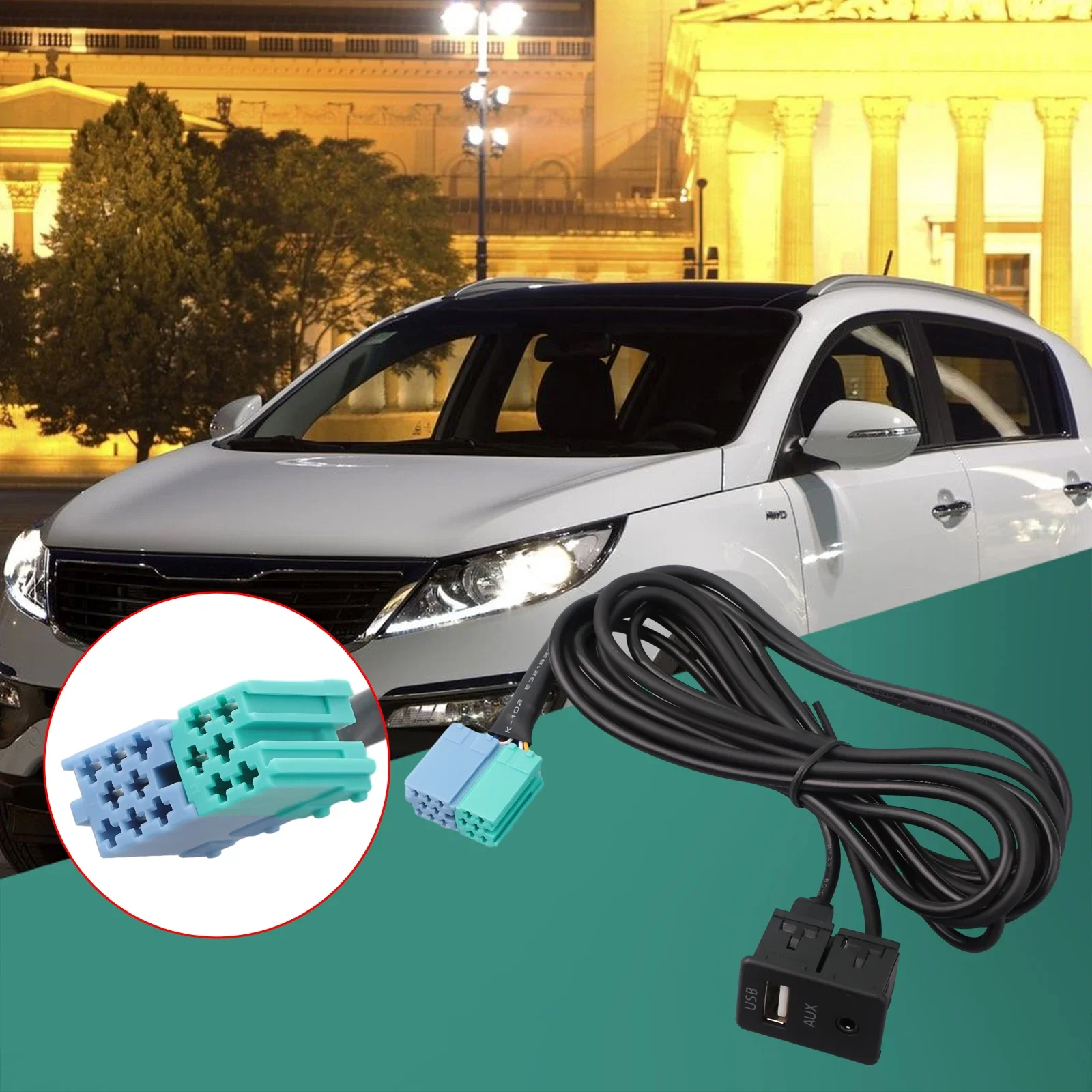 

Car 1.5m AUX USB Adapter Extension Extender Cable USB Port AUX USB Cable For-Hyundai Adapter Cable Car Accessory