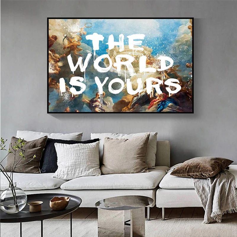 

The World Is Yours Scarface Trippy Psychedelic Posters Wall Art Pictures Canvas Paintings for Living Room Bedroom Home Decor