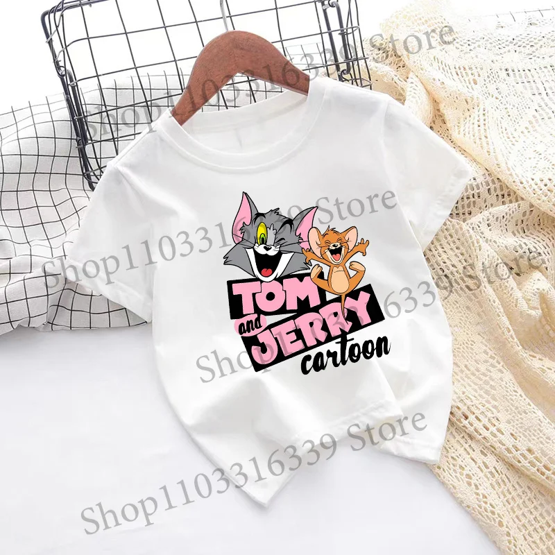 Children's Tom and Jerry Short Sleeve Casual Summer T-Shirt - Fashionable Birthday Gift