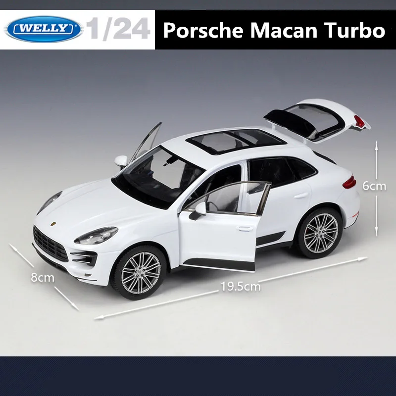 WELLY 1:24 Porsche Macan Turbo SUV Alloy Car Model Diecast Metal Toy Vehicles Car Model High Simulation Collection Children Gift