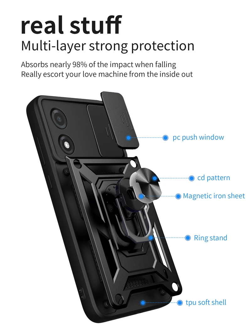 Moto E13 4G Phone Case Shockproof Armor Slide Camera Protect Magnetic Holder Back Cover phone case,magnetic case,camera lens protector case,camera protector case,phone protector cover,camera lens case