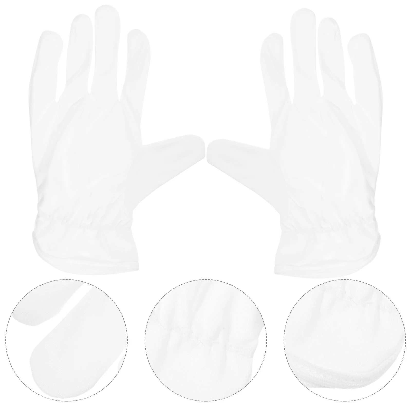 

6 Pairs Dust-free Gloves Work Jewelry Inspection Microfiber White for Women Miss Testing Kit