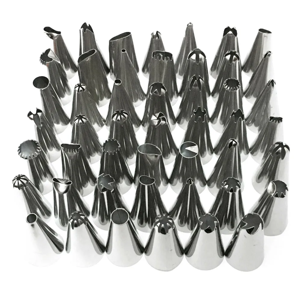 

48 шт. кондитерских наконечников для торта, насадки для глазировки капкейков из нержавеющей стали, инструменты