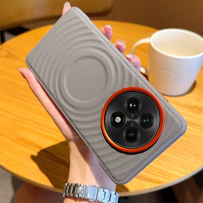 ELVEV Magnetic Luxury Ripple Pattern PU Leather Dropproof Phone Case