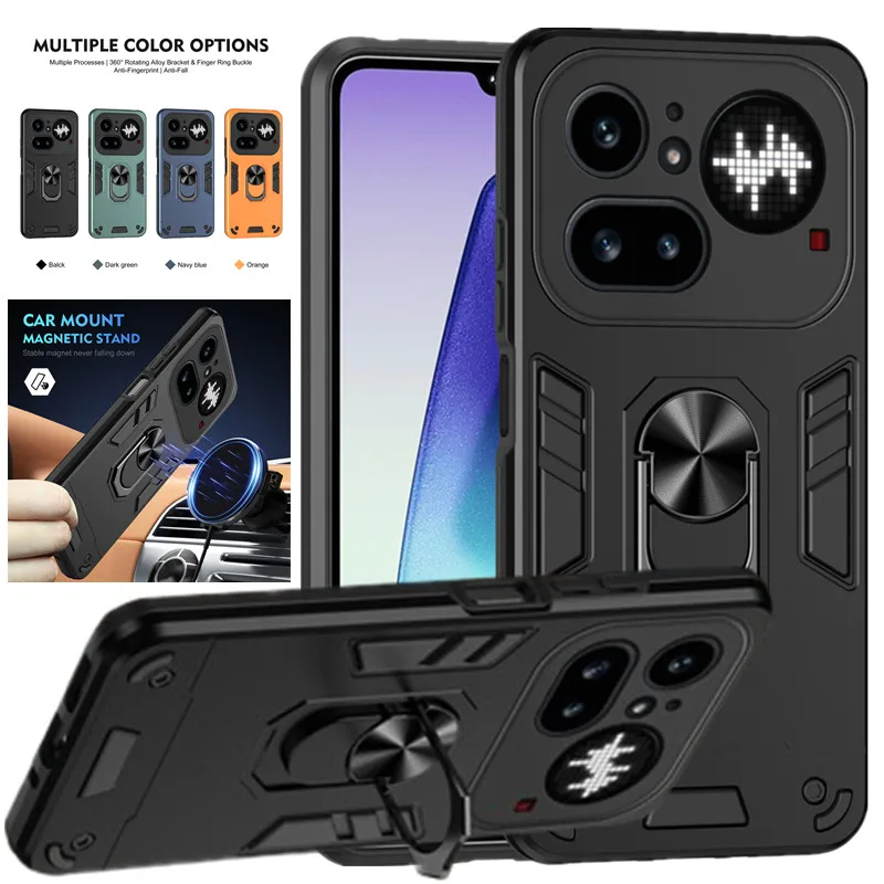 Rugged Shockproof Protective Case with Ring Stand Holder
