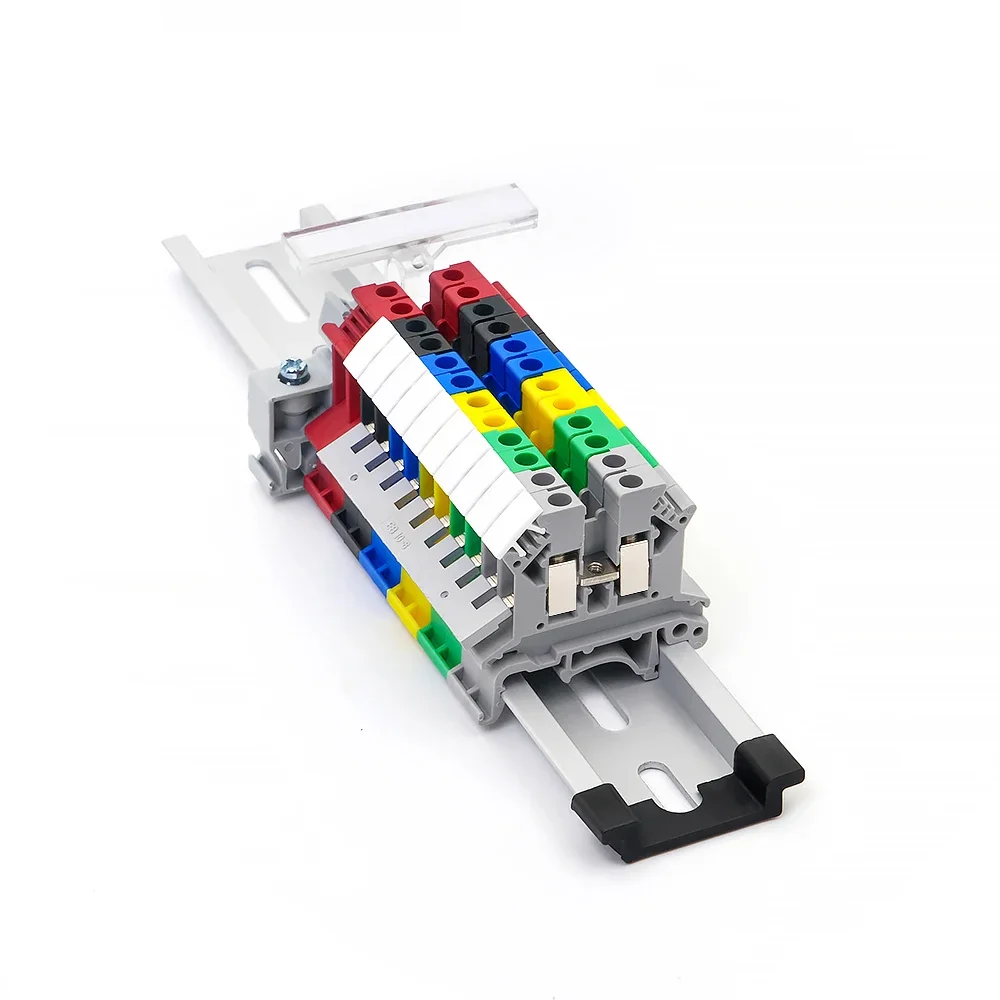 Wire connectors din rail terminal block 100pcs Din Rail Terminal Block UK-2.5B Wire Conductor Universal Connector Screw Connection Terminal Strip Block UK2.5B