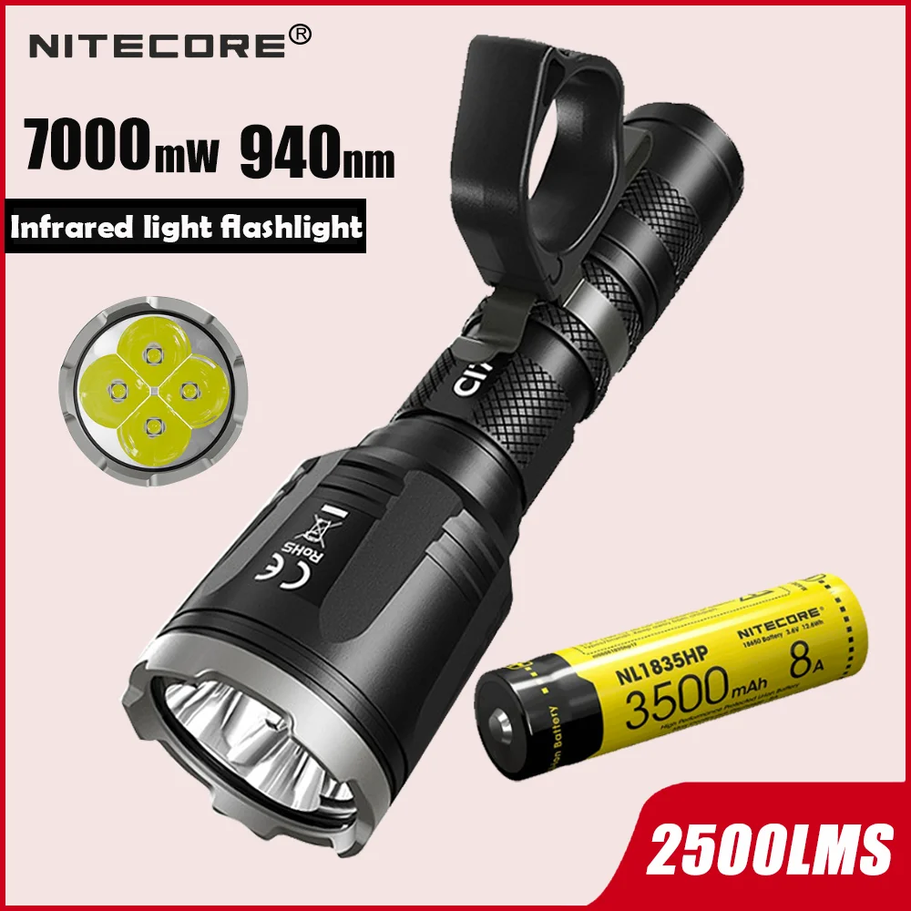NITECORE CI7 Infrared IR Flashlight 7000mW 940nm 2500Lumens 4x SST10