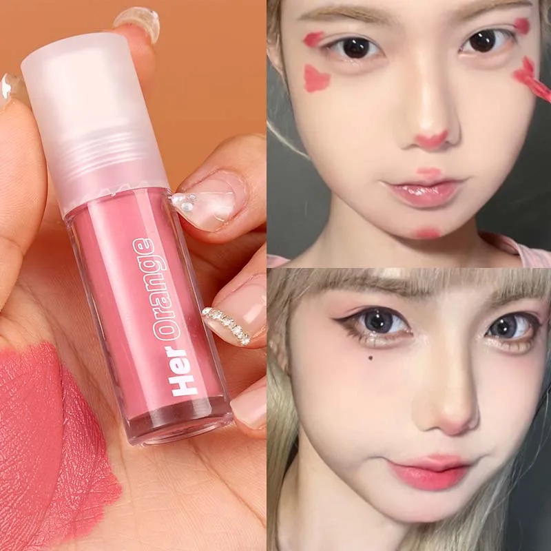 

Monochrome Face Liquid Blusher Moisturizing Brightening Skin Natural Pink Rouge Longlasting Easy To Color Face Beauty Cosmetics