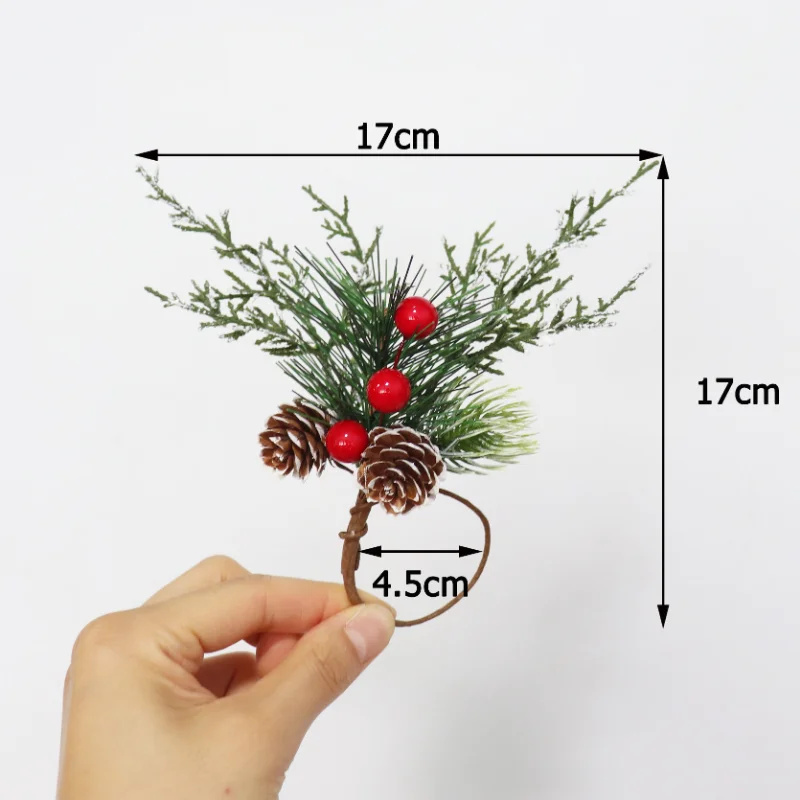 Christmas Party Dinner Napkin Rings Cypress Christmas Pine Needle Napkin Ring Xmas Family Party Napkin Ring Dinner Decoration