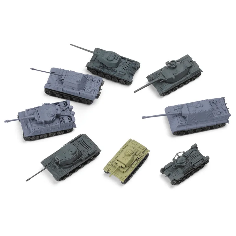 4D 1/144 8PCS Miniature Tank Assembly Model Tiger Panther T34