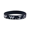 1PC/6PCS WWJD Silicone Bracelet 1/2 Inch Wide Christian Bangle Jelly Color 4