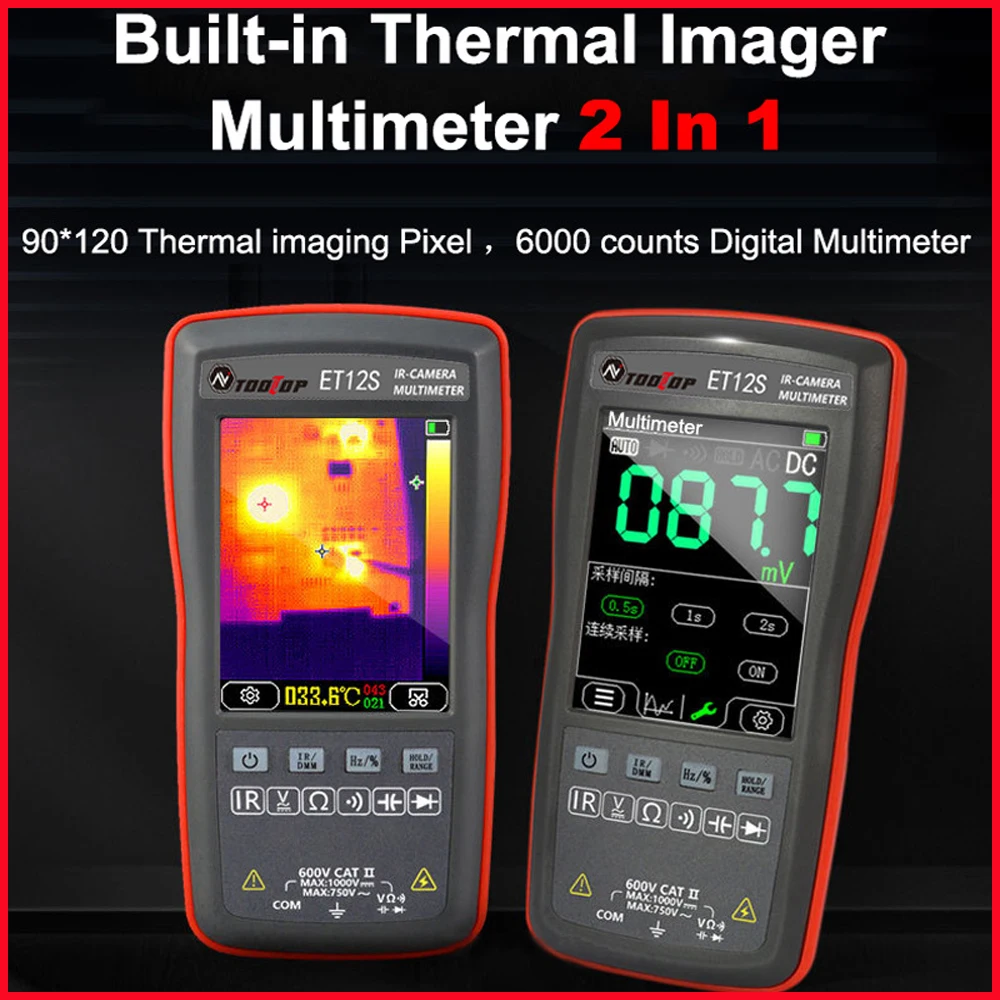 2In1 Thermal Camera Multimeter ET12S ET11S ET13S Touch Screen Electric Circuit Automobile Inspect IR Imager Multimeters
