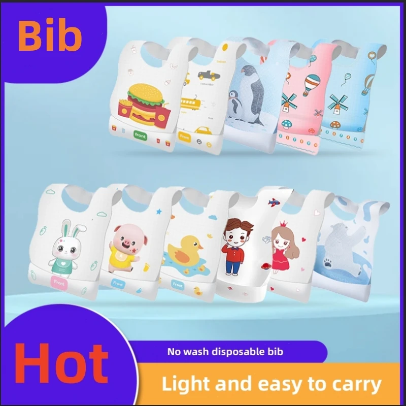 10 Pieces/lot Waterproof Disposable Baby Bibs Set Kids Bandana Bibs for Newborn Feeding Saliva Scarf Baby Boys Stuff Girl Things