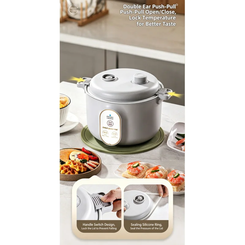 1pc Mini Electric Rice Cooker 220V Only Hot Pot 1.5L Non-Stick Portable Food Steamer for Kitchen Dormitory Cooking Pot 3