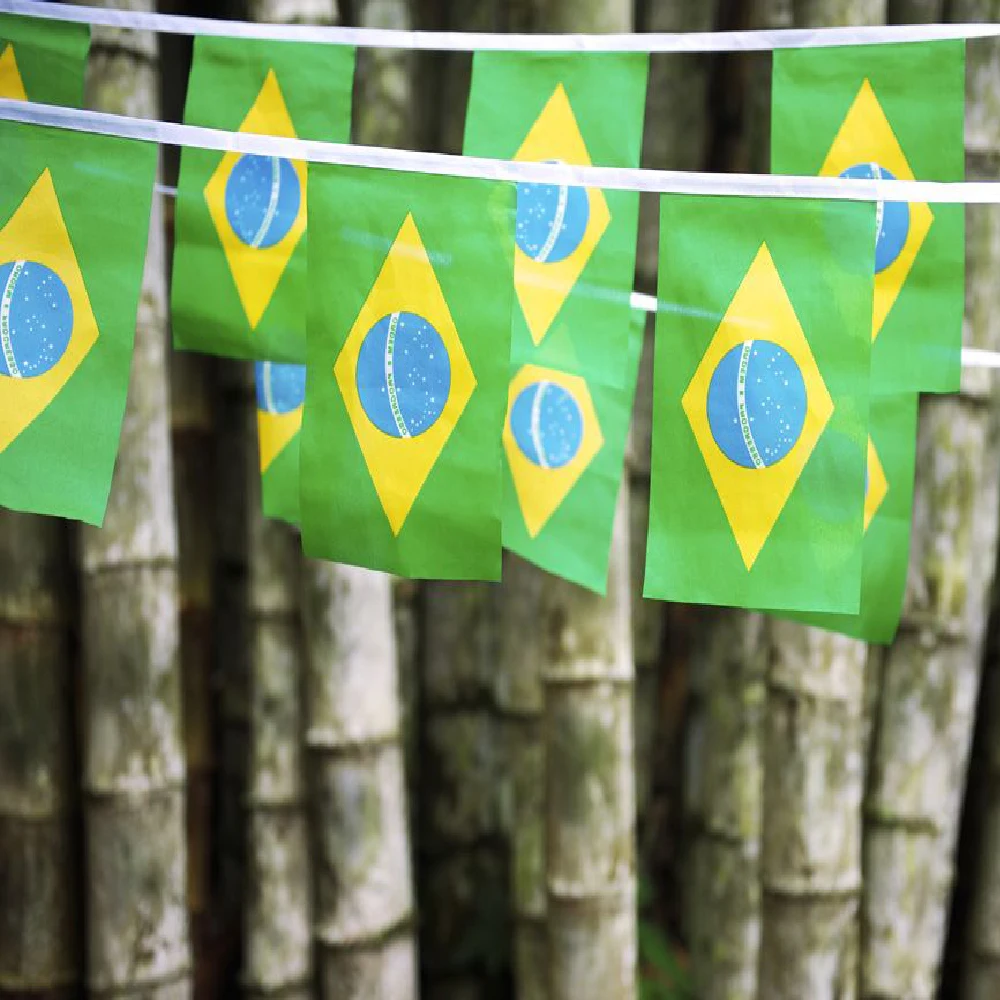 24pcs/set 14x21cm/20x30cm Brazil bunting flags Pennant String Banner Buntings F…