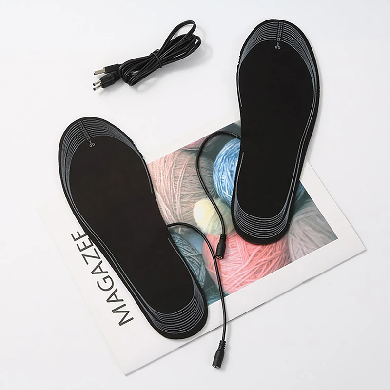 USB 온열 신발 안창 전기 발 보온 패드, 발 보온 양말 패드, 겨울 야외 스포츠 온열 깔창, 따뜻한 쿠션, 1 쌍