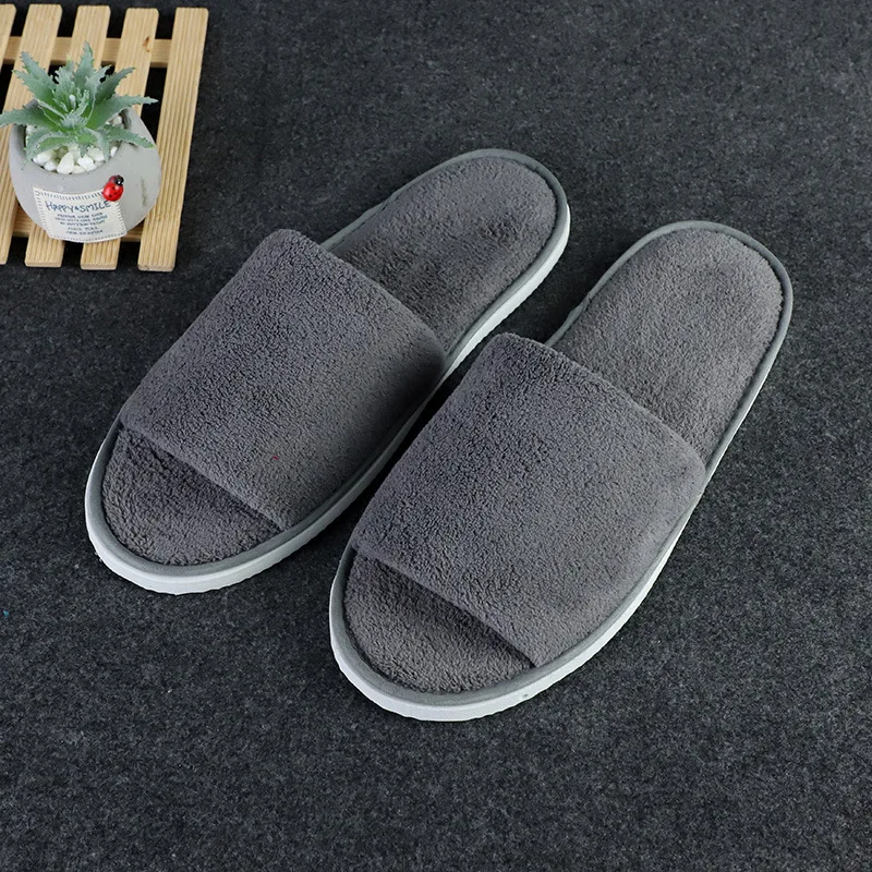 

Warm Disposable Slippers Non-slip Solid Color Slippers Breathable Slippers For Home Hotel Winter Women Shoes Wedding Shoes