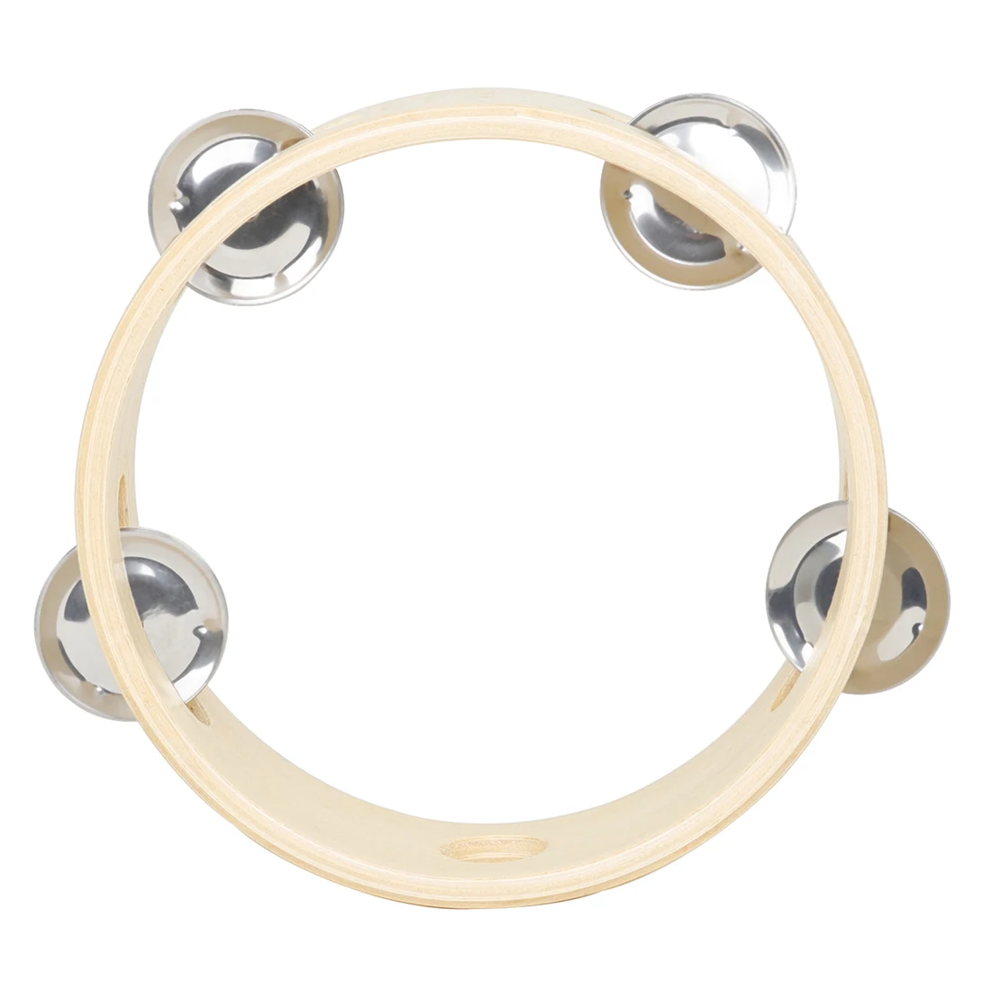Tambourine 6 Inches Woodiness Ring Ring Orff Musical Instruments Shake Strike Drum Children's Toys Gift Stainless Steel Cymbals
