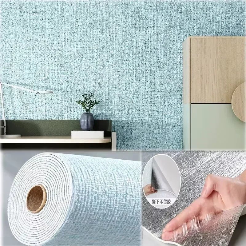 Thickened Waterproof 3D Linen Self-Adhesive Wall Stickers for Bedroom and Living Room Renovation