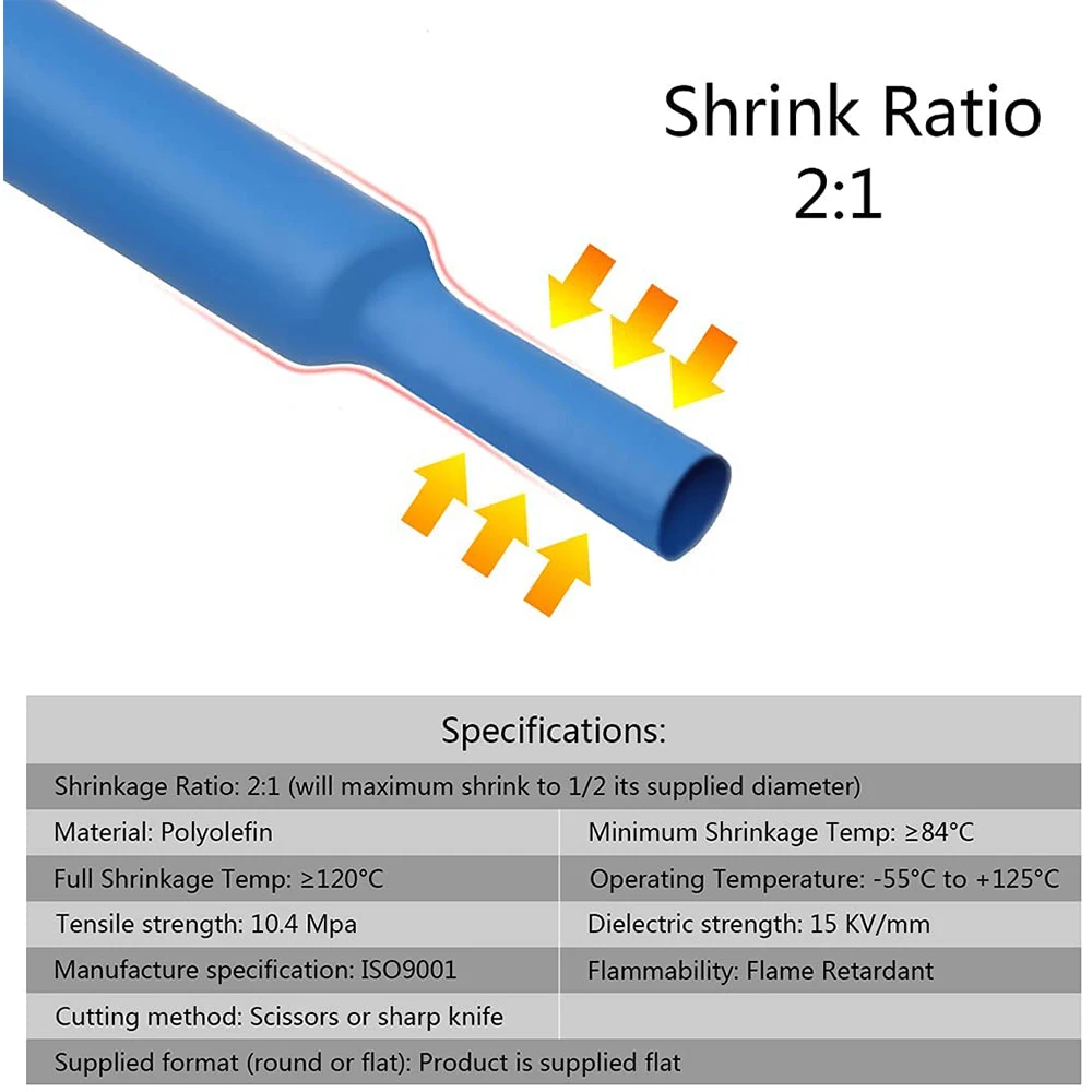 Heat Shrink Insulation Sleeving Thermal Casing Car Electrical Cable Tube 750Pcs