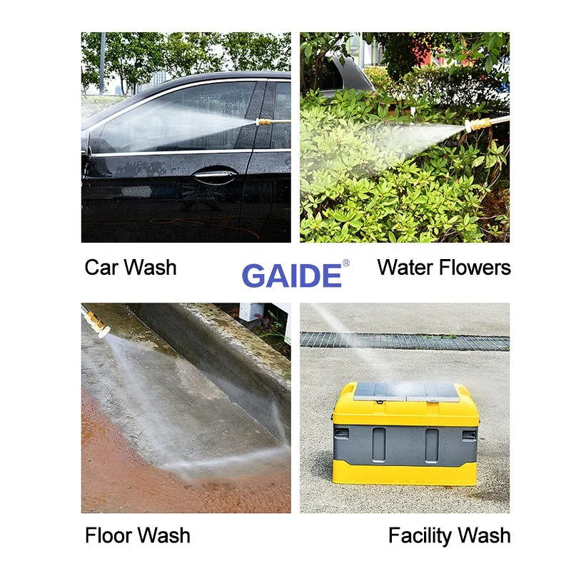 GAIDE Car Washer Gun Pump Car Washing and Other 40mpa Max. Pressure Cleaning Lithium Battery Brush Motor 6 Months GAIDE or OEM