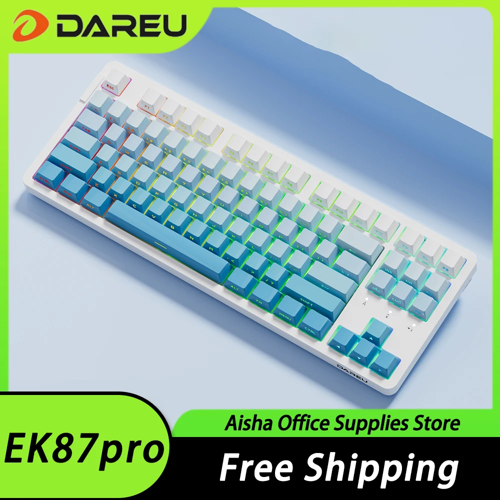 

Dareu EK87Pro Mechanical Keyboard Three Mode RGB Wireless Gaming Keyboard Hot Swap Gasket Low Delay 87 Keys Pc Gamer Office Gift