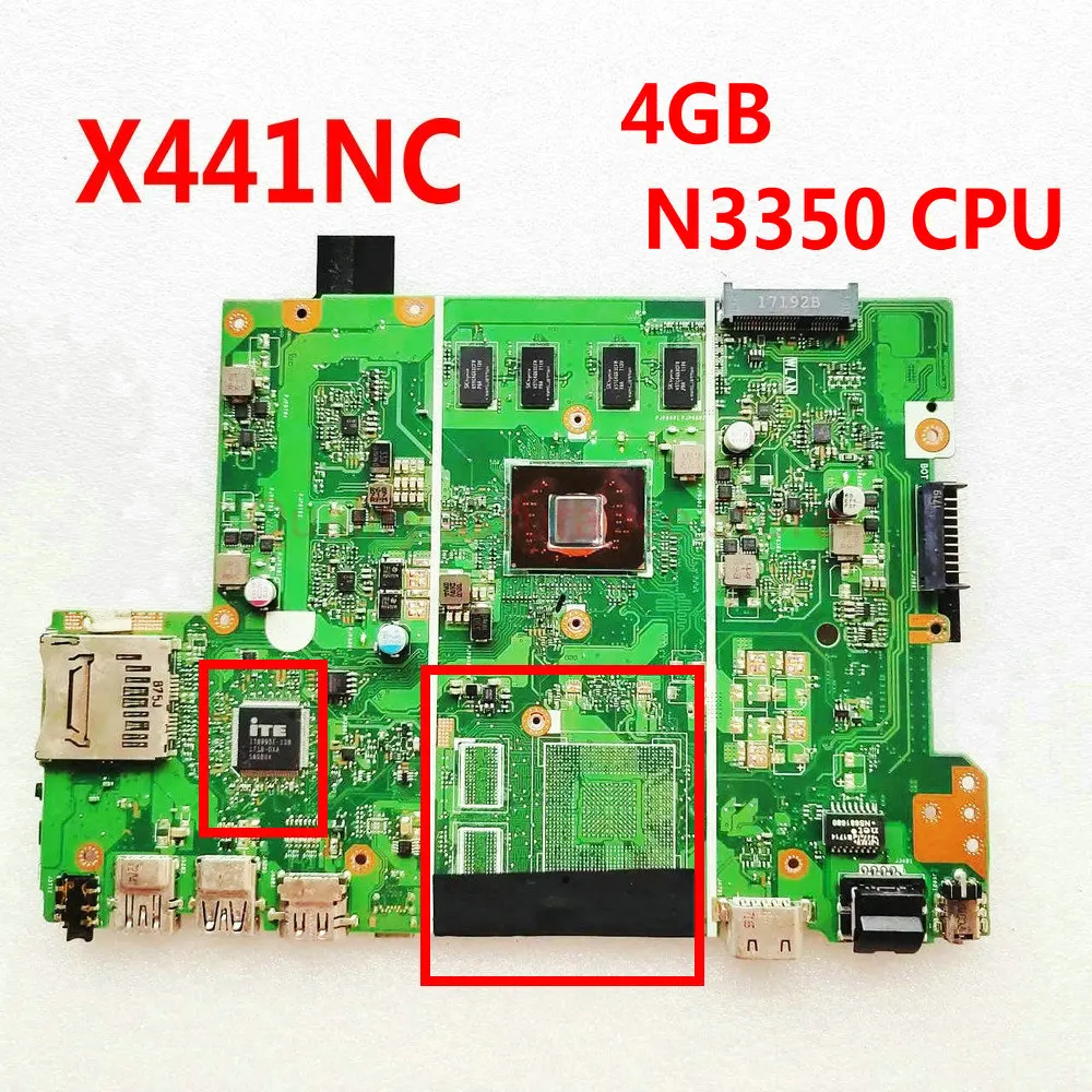 Placa-mãe Portátil para Asus X441nc Placa-mãe X441n X441na A441n Notebook 4gb de Ram Cpu N3350 100 Funcionando Bem