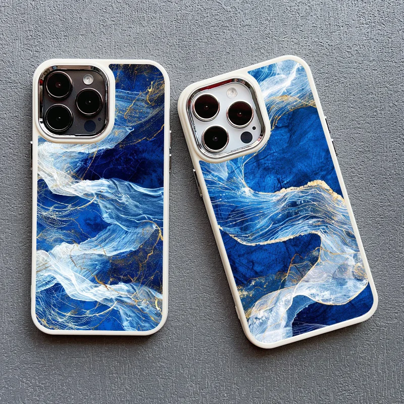 Ozeanwellen Meerwasser Kreative Silikon Handyhülle für iPhone Hülle 13 12 11 Pro Max 16 15 14 Pro Max Plus XR XS X 7 8 SE2 Abdeckungen