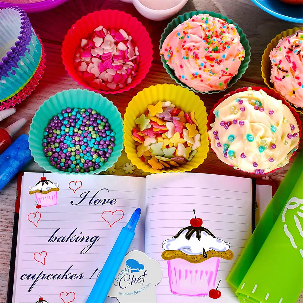 12pcs/Set Round Silicone Cake Molds, Muffin and Cupcake Baking Molds for DIY Baking, Ki... - SKU RSCM1741 - UGI Packaging