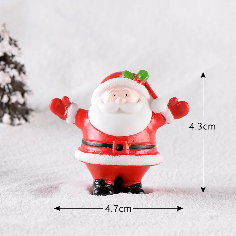 Festive Resin Miniature Holiday Figurines: Snowman, Santa, Christmas Tree, Reindeer Ornaments Perfect