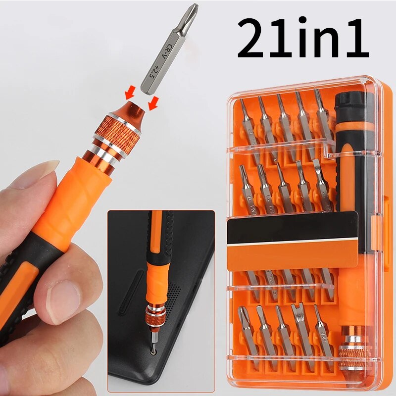 21 In 1 Screwdriver Set With Multifunctional Household Maintenance Precision Strong Magnetism Disassembly Repair Tools Kit
