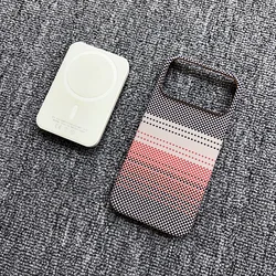 Frameless Carbon Fiber Starry Sky Magnetic Wireless Charging Phone Case - iPhone 15 (Sunset Gray)