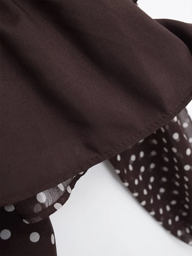 Polka Dot Printed Women Shirt 2025 Autumn New Bow Tied Blouse Woman Tops Lady Ruffles Long Sleeve Loose Elegant Blouses Top ﻿