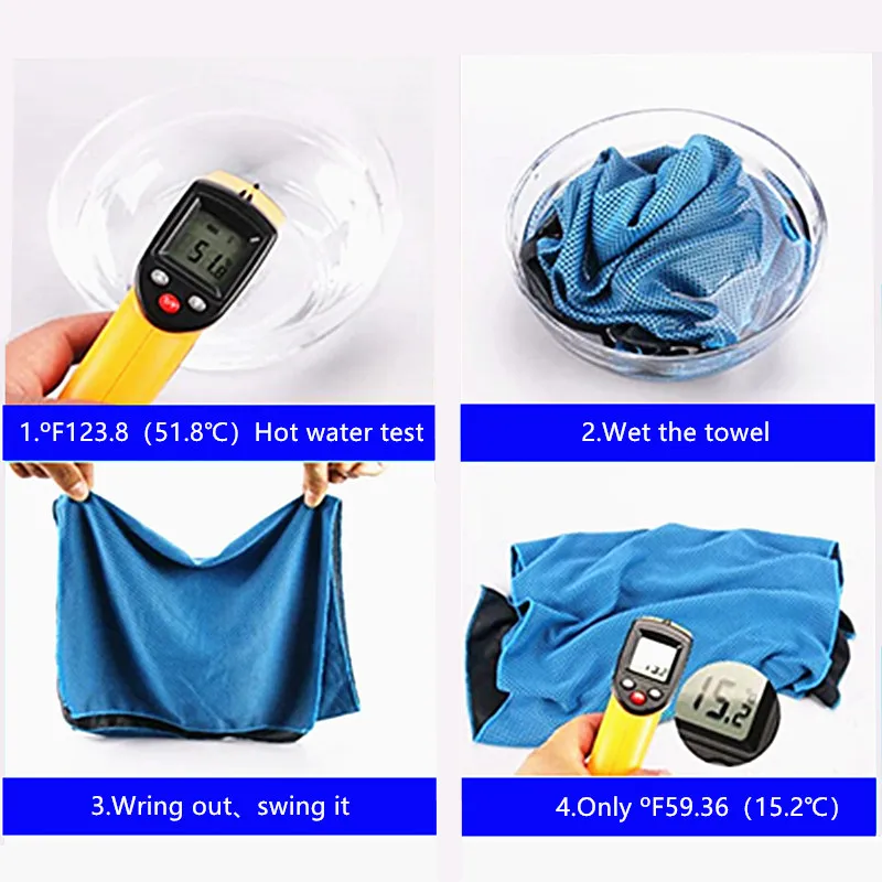 80*30cm Super Absorbent Cooling Towel Fast Drying Soft Breathable Chilly Gym Yoga Towel for Pilates Golf Camping Running Workout