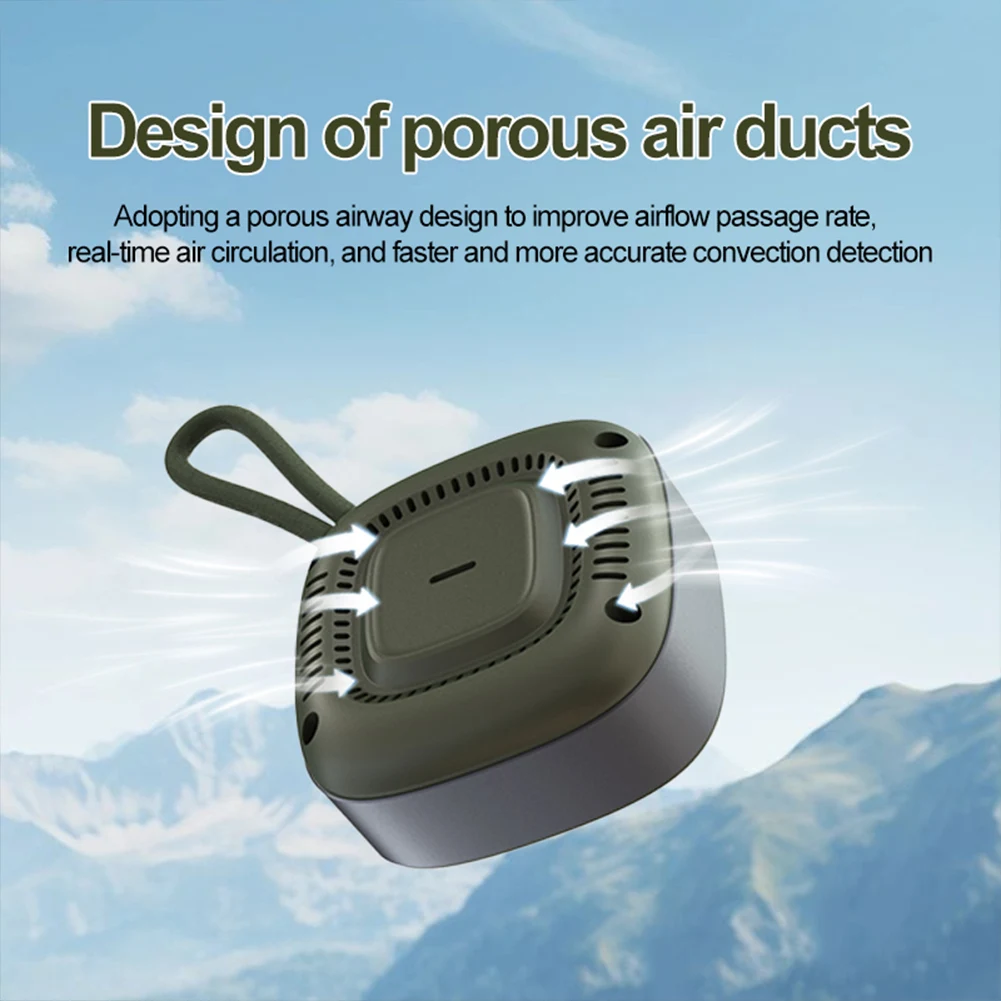 3 In 1 Carbon Monoxide Detector Rechargeable CO Air Quality Monitor CO Temperature Humidity Detector for Outdoor Camping RV Car