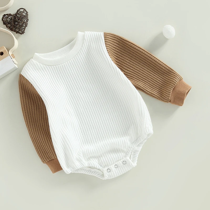 Newborn infant baby girl Boy Knit sweater romper long sleeve bodysuit Top autumn spring clothes